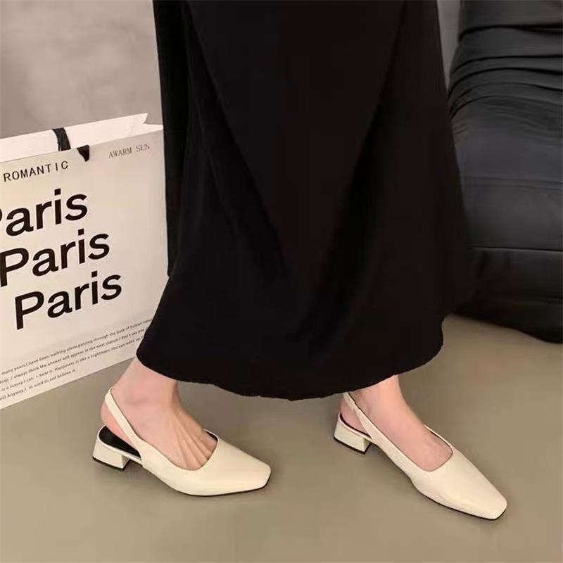 Absolutely beautiful women's bag head sandals women's 2025 new summer French gentle fairy evening wind thick heel silver single shoes