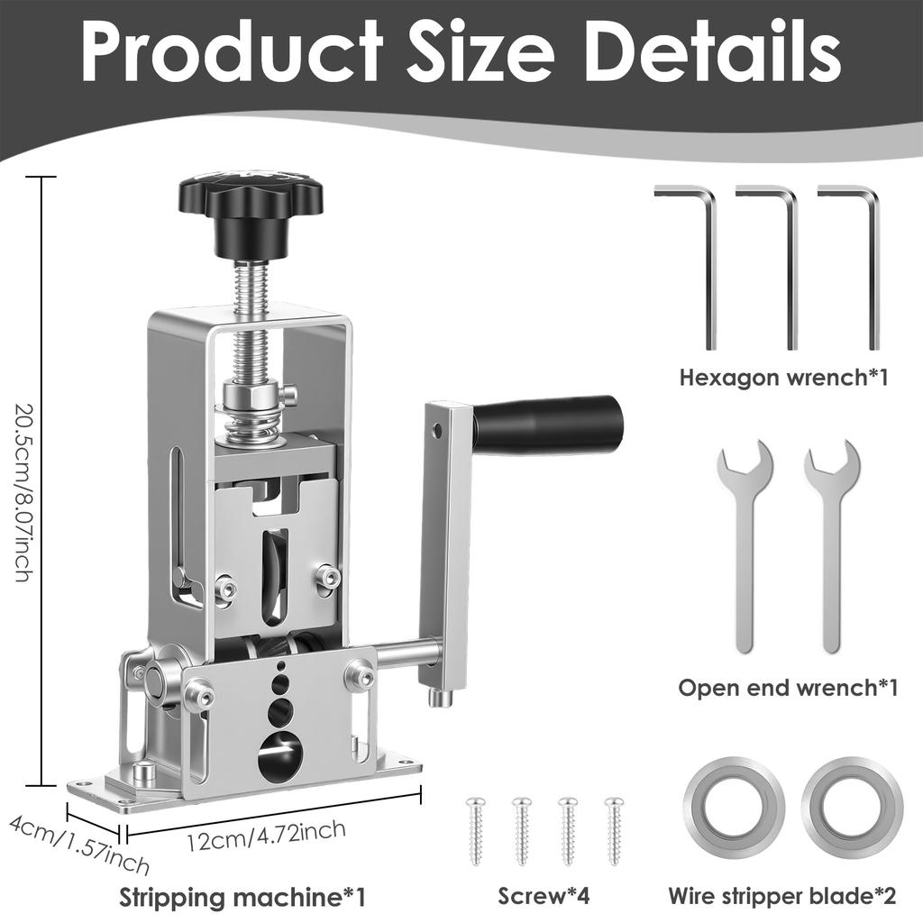 Manual Wire Stripping Machine Hand Crank Wire Stripper Portable Drill Driven Cable Stripper Machine for Scrap Copper Recycling