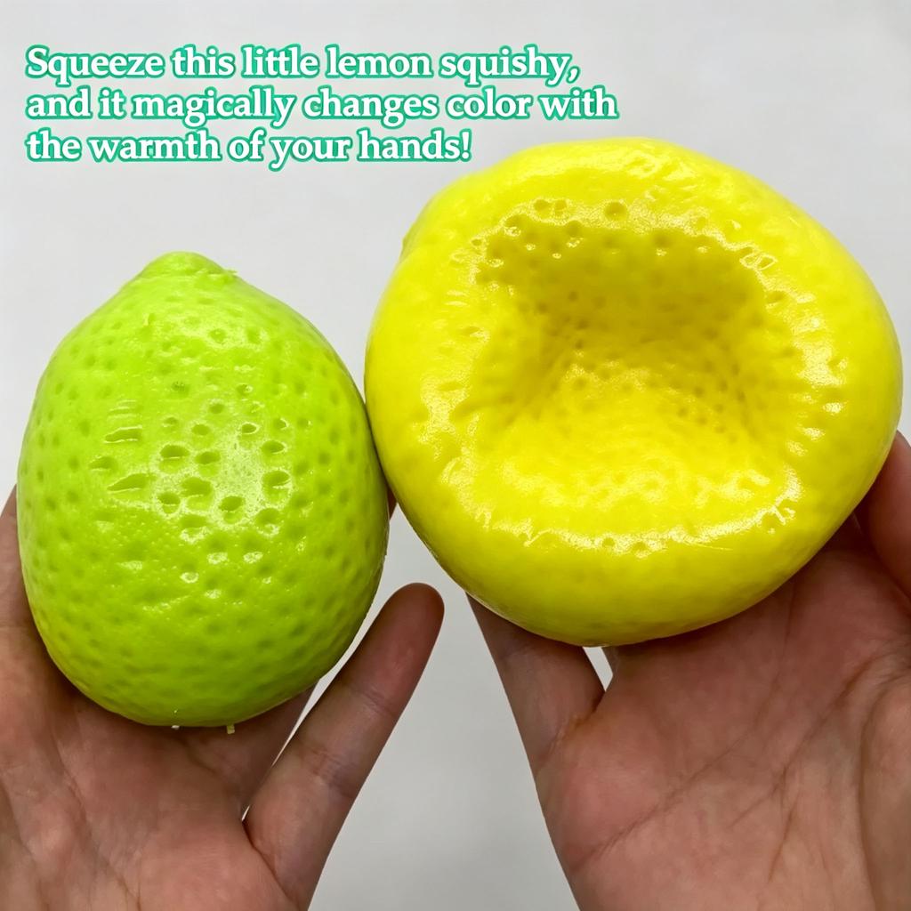 Chrupiąca Miękka Cytrynowa Piłeczka Antystresowa Chrupiąca Ręcznie Robiona Zmieniająca Kolor Cytrynowa Miękka Piłeczka Fidget Asmr Sensoryczna Zabawka do Redukcji Stresu