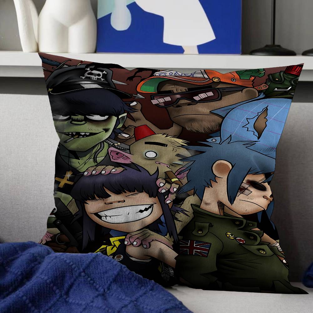 Band G-Gorillaz Music Lucky Dragon Pillow Cover Sofa Cushion Cover Home Room Decoration Children Gift