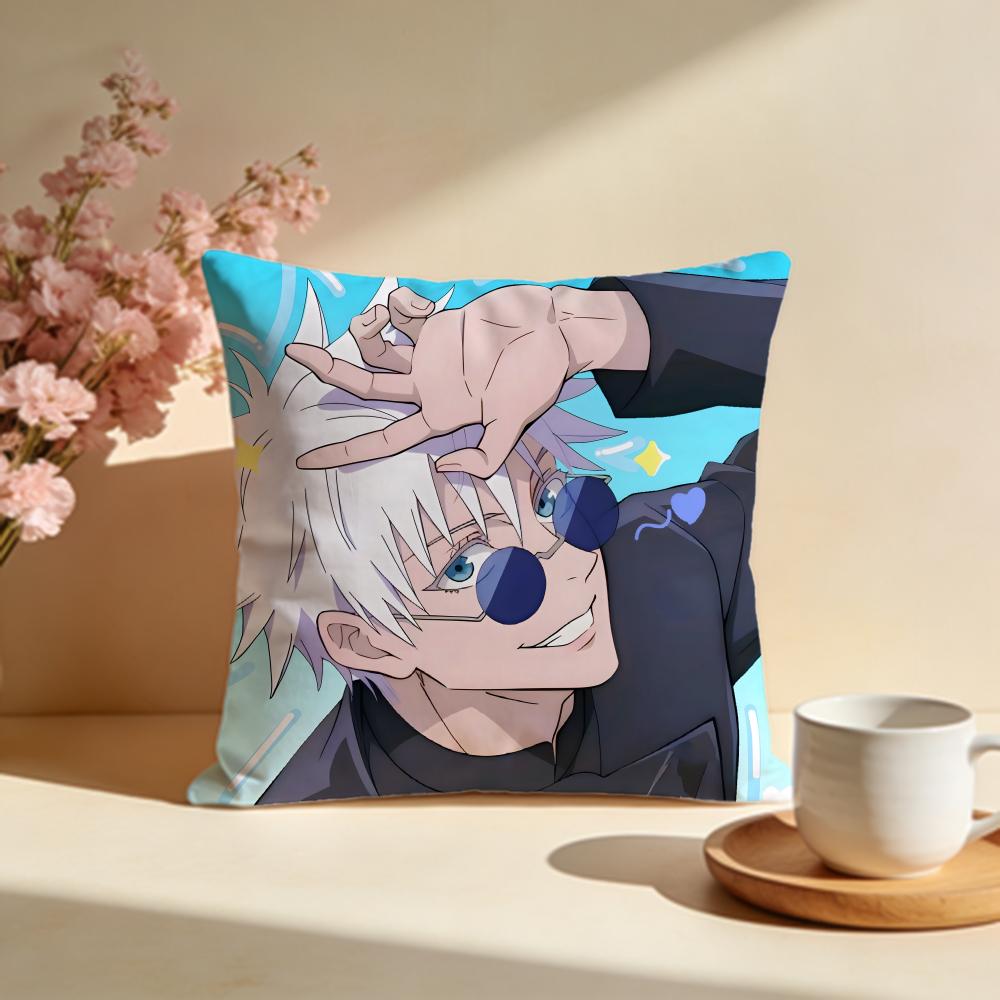 Fashion JJujutsu Kaisenes Cushion Cover Stylish Washable Pillow Cover Ideal for Couch Bedroom Car Decoration