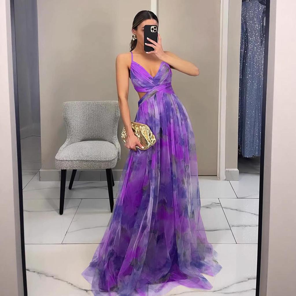 Sukienka z siateczkowym wzorem na ramiączkach spaghetti - Kolekcja Wiosna/Lato 2026 - Idealna na wakacje, codzienne wyjścia i imprezy