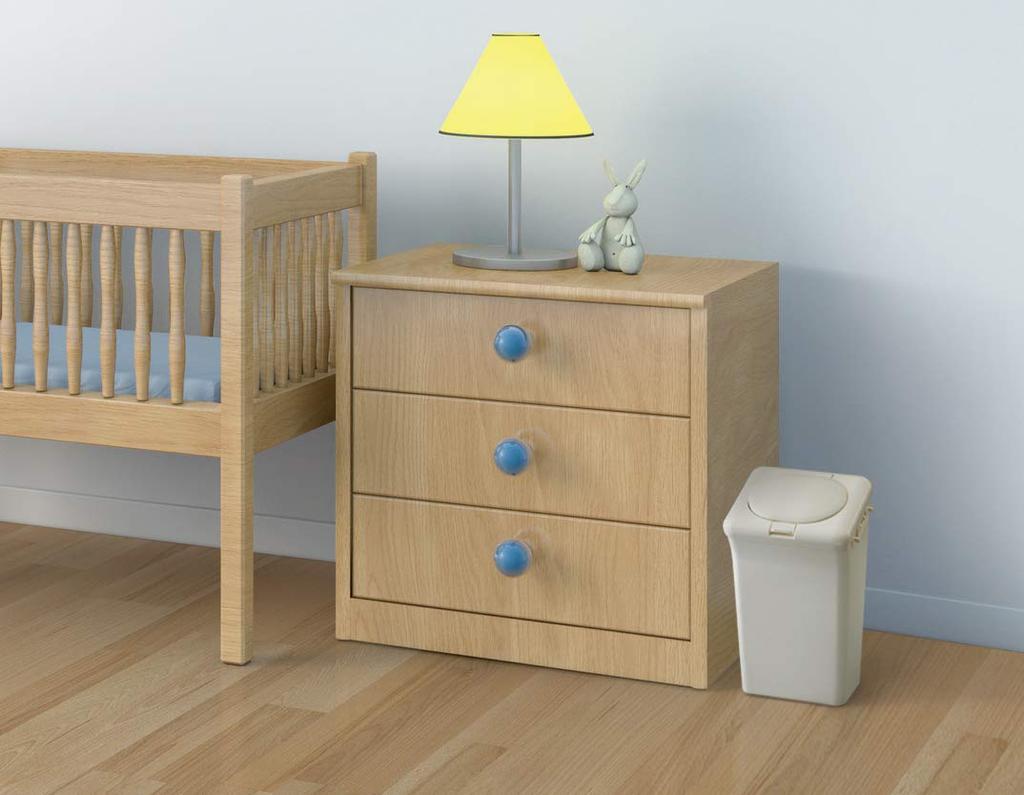 T-WORLD Odor-Proof Diaper Pail, Push-Open, 14L, Made In Japan, Bag-Packed