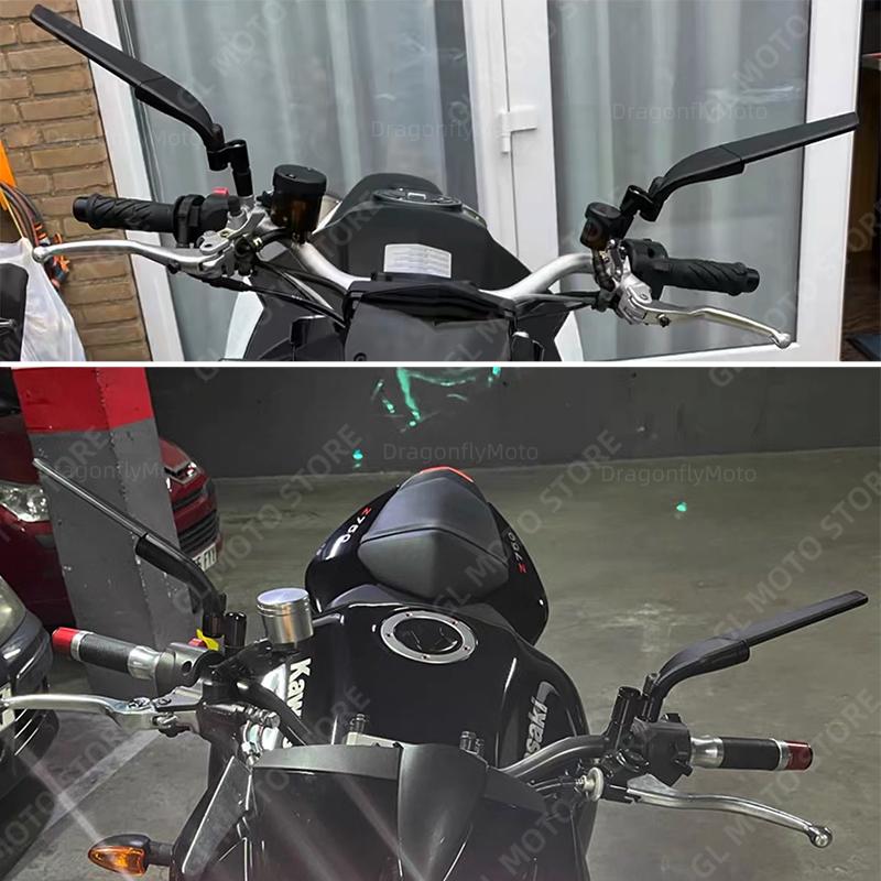 For Kawasaki Z900 Z1000 Z800 Z750 Z650 Z300 Z250 Z125 Motorcycle Wind Wing Side Rearview Mirror Adjustable Rotating Accessories