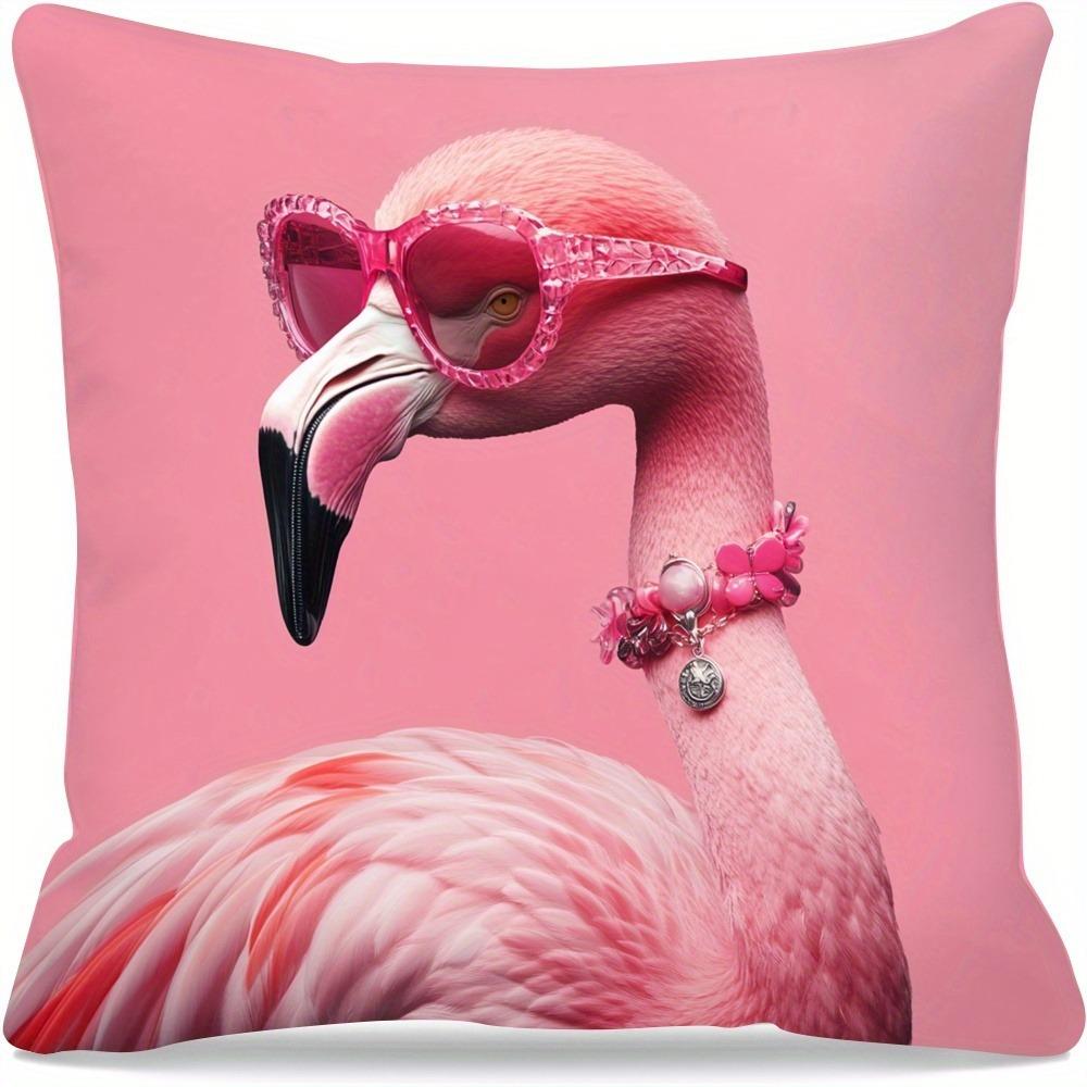 1 Розовый Фламинго Модные Очки Ожерелье Напечатанная Наволочка 40x40cm16x16inch 568₽