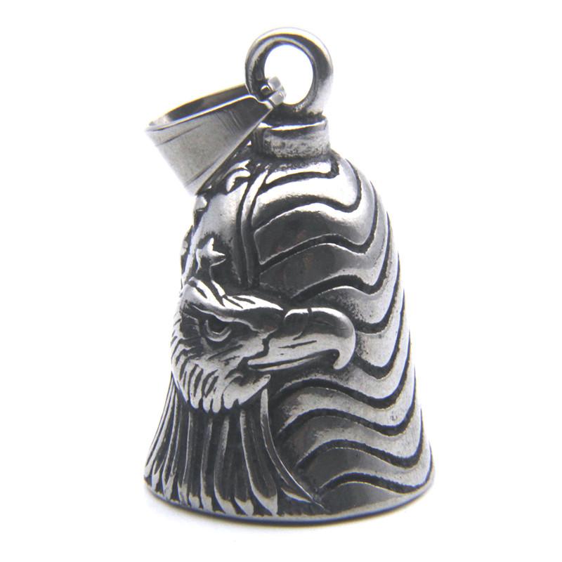 Motorcycles Bell Pendant 316L Stainless Steel Biker Eagle Rider Necklace