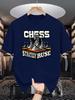 Chess Queen Pieces Graphic Mens Crew Neck T Shirt Chess Strategy Ruse Board Game Print Short Sleeve Casual Cotton Daily Tops
