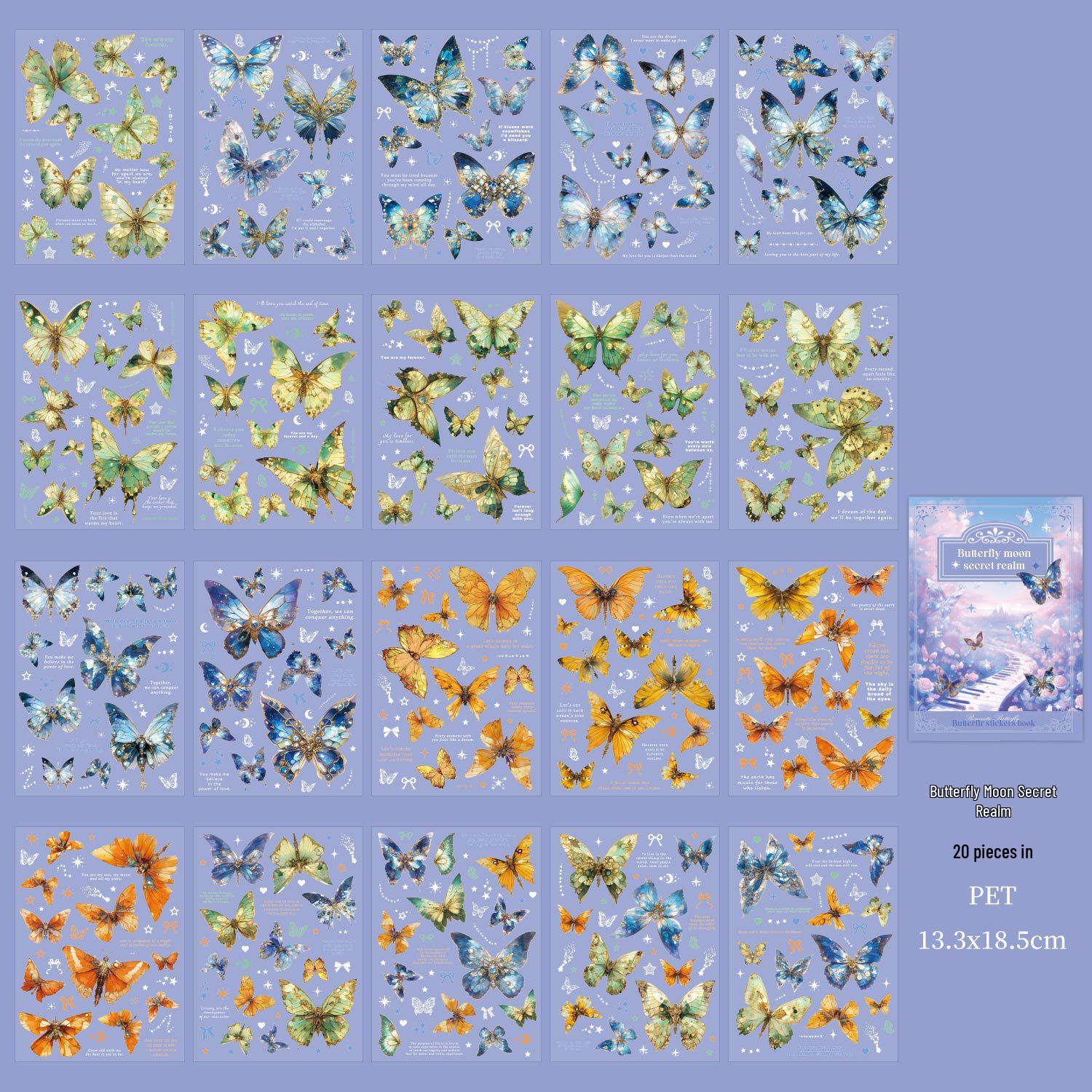 Romantic Butterfly Gold Sticker Journal: High-Value Die-Cut Decorative Stickers for DIY Projects