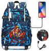 Anime Print USB Charging Backpack for Teens Students Unisex Casual Large Capacity Travel Daypack