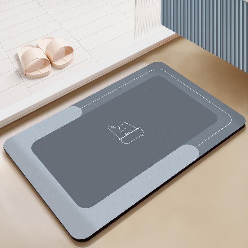 Household Diatomaceous Mud Quick Drying Soft Floor Mat Bathroom Absorbent Non-slip Toilet Toilet Carpet Thickened
