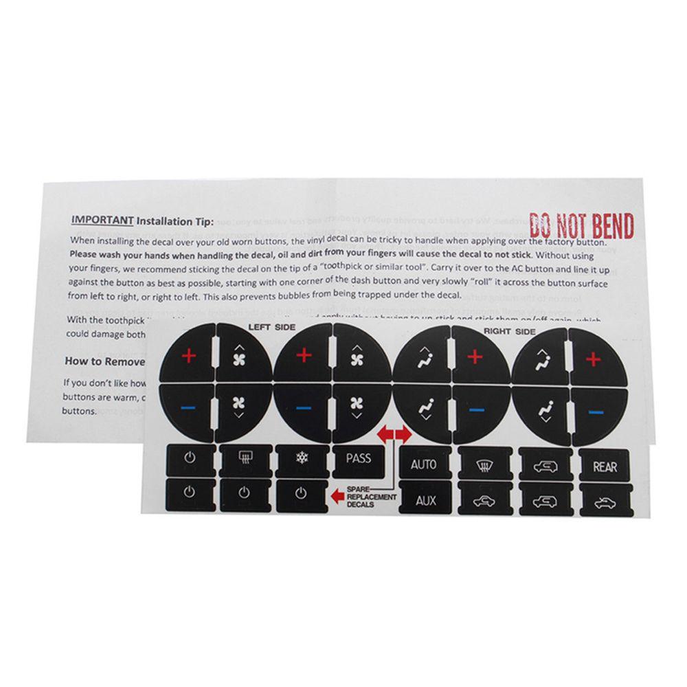 Practical Replacement Decal Button Sticker Climate Control AC Dash Repair Kit For GM Tahoe Suburban Avalanche Silverado Yukon