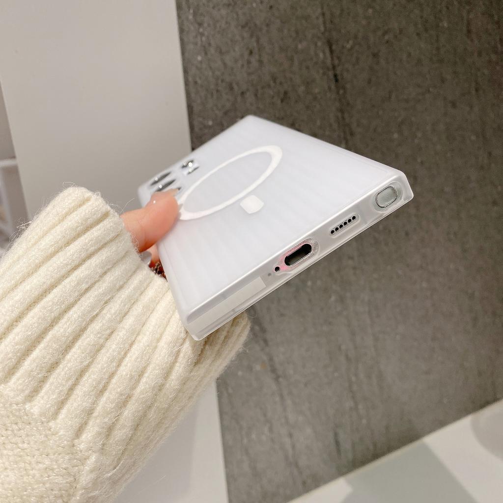Geeignet für Samsung S25 Ultra Handyhülle Wellenförmig Matt Magnetische Saugkraft S24p Seite Anti-Rutsch Gestreift Hartschale Schutzhülle