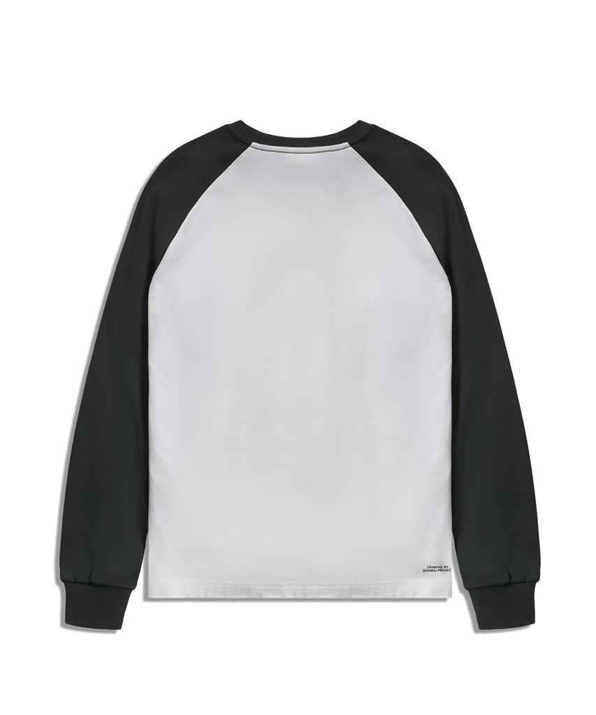 MINIMALPROJECT Under Log Raglan Long Sleeve T-Shirt Mlt122 [White/Darkgray]