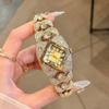 GEDI Watch Luxury Square Roman Dial Ladies Watches Fashion Shiny Diamond Bracelet Elegant Quartz Female Gold Watch Gifts