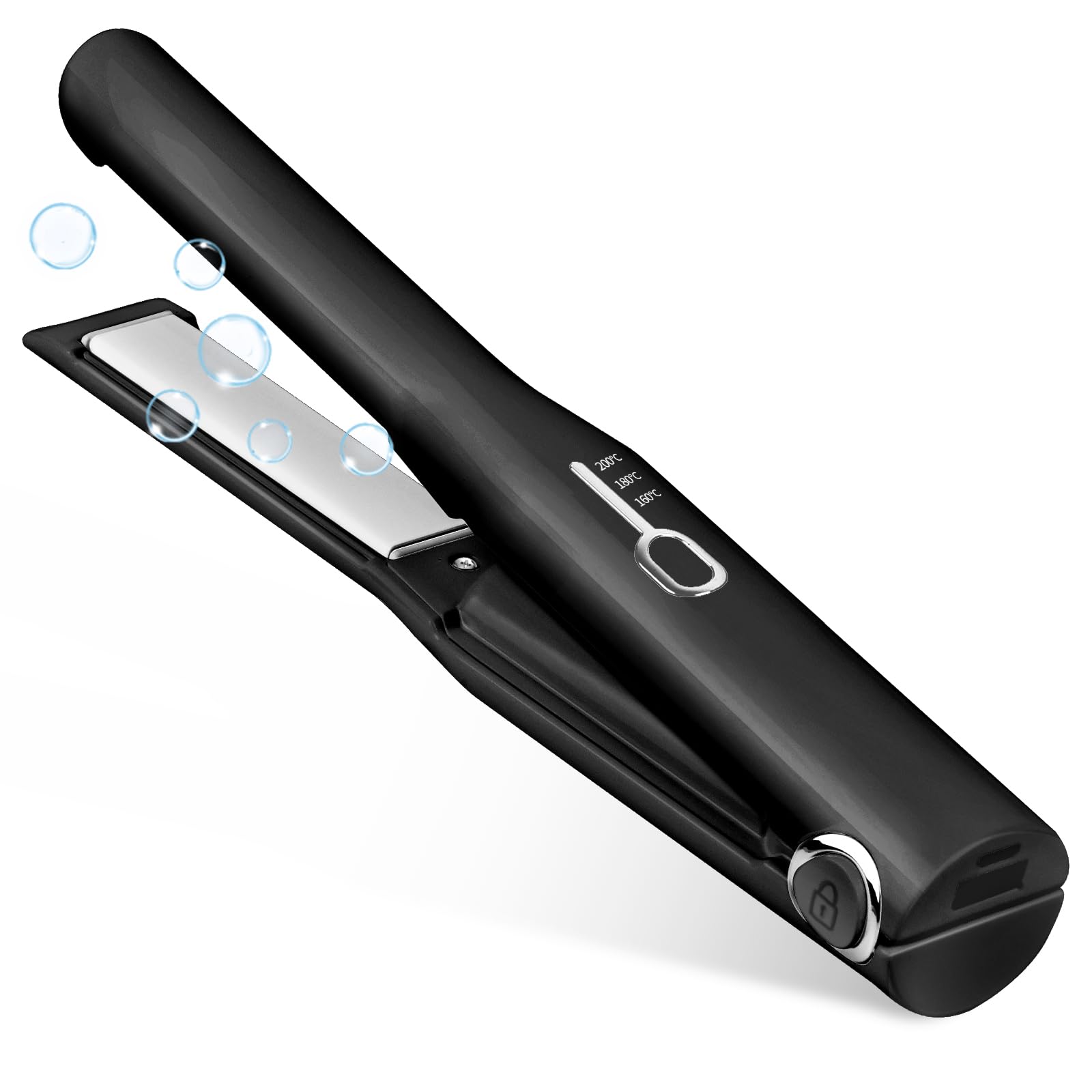 

USB Hair Iron Curl 3 Temperature Settings 4500mAh Battery Level Smartphone Charging Automatic Lock Ideal for Includes Japanese Instruction Panovol