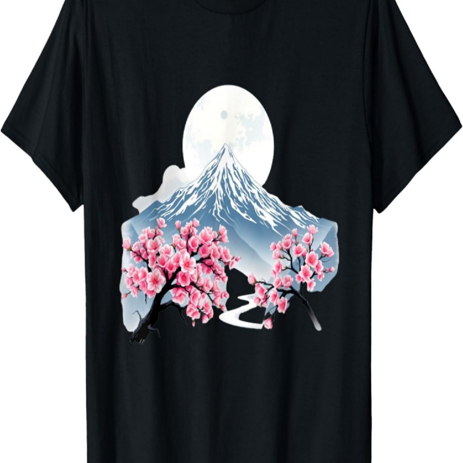 mount fuji Sakura tree Cherry blossom T-Shirt S