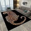 Leoparden-Blumenmuster Teppich Groß Waschbarer Bodenläufer für Wohnzimmer Schlafzimmer Arbeitszimmer Spielzimmer Fußmatte Heimdekoration Teppich