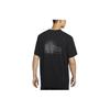 Nike Einfarbige Rundhals-Print-Freizeit-Sport-Kurzarm-T-Shirts Herren Oberteile Schwarz FN7290-010