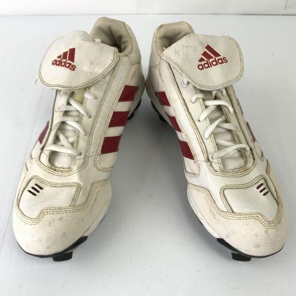 adidas soccer mixed-type spike shoes men 28.5 white×red(USED)