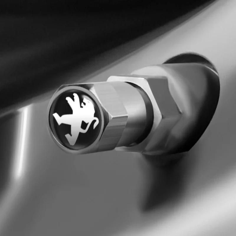 4Pcs Car Tire Valve Stems Cap Aluminum Wheel Stem Air Caps For Peugeot 108 106 406 407 408 206 207 208 306 307 308 508 2008 3008