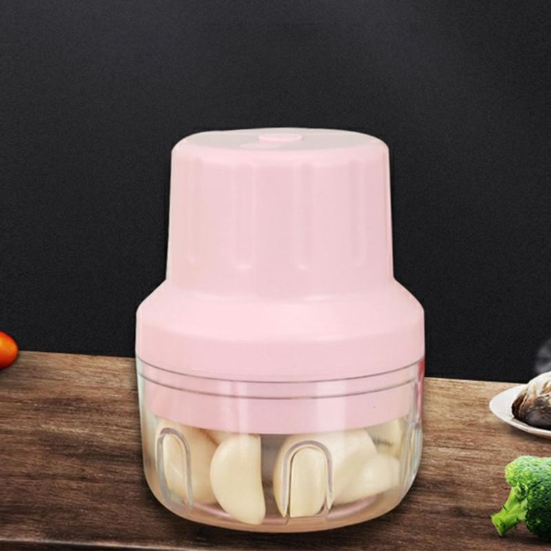 Mini Tritatutto Elettrico per Aglio Ricaricabile USB Tritaverdure Plastica Senza Fili Robot da Cucina per Aglio Cipolle