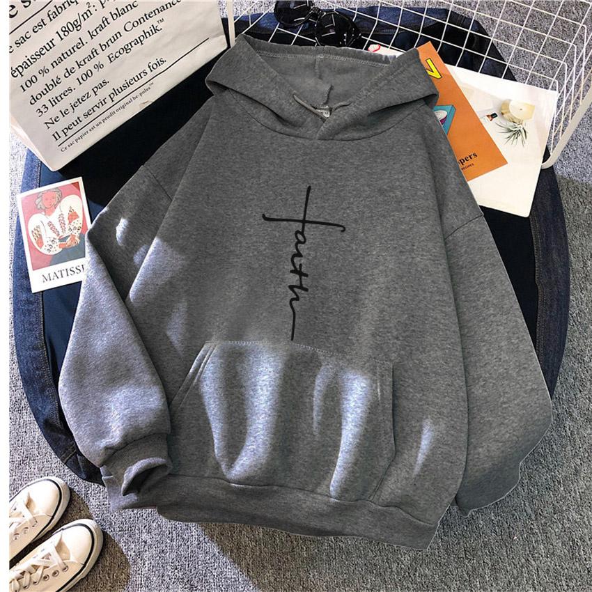 Faith Hoodie Graphic Vintage Hip Hop Sweatshirts Casual Streetwear Unisex Pullover Women Hoodies Y2K Hoody clothes