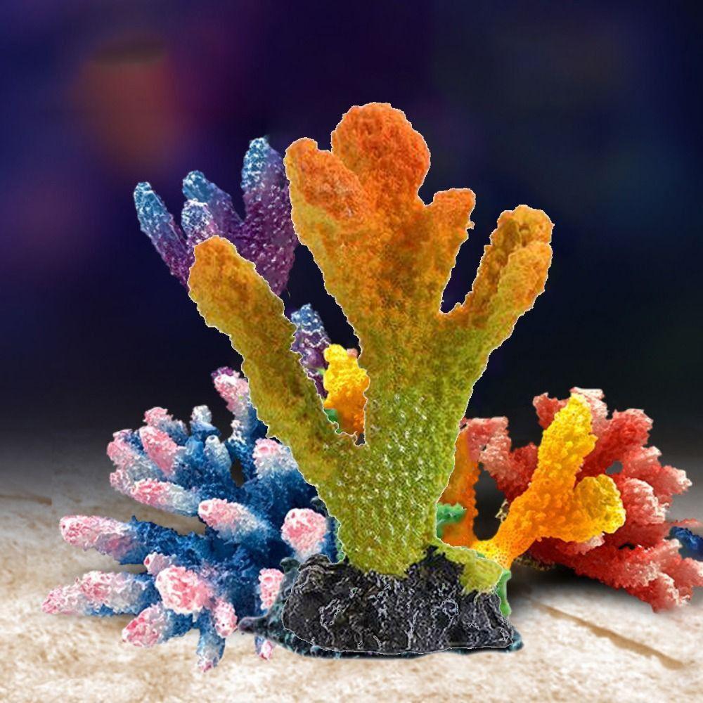 for Fish Tank Decor Decorative Underwater Aquarium Ornaments Aquatic Plants Reef Rock Coral Reef
