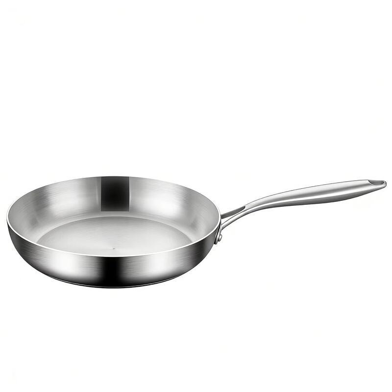 

ZISIZ 22cm Stainless Steel Flat-Bottom Frying Pan