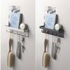 Modern No-Drill Magnetic Key Holder with Six Hooks for Entryway
