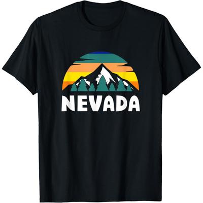 Nevada Bergszene Retro Wanderer-T-Shirt