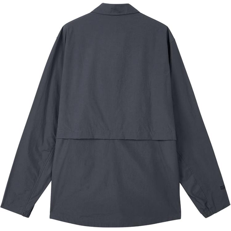 Skechers Sports Lifestyle Series Casual Breathable Loose Long Sleeve Running Jacket Men Jacket Periscope-Gray L324U027-0403