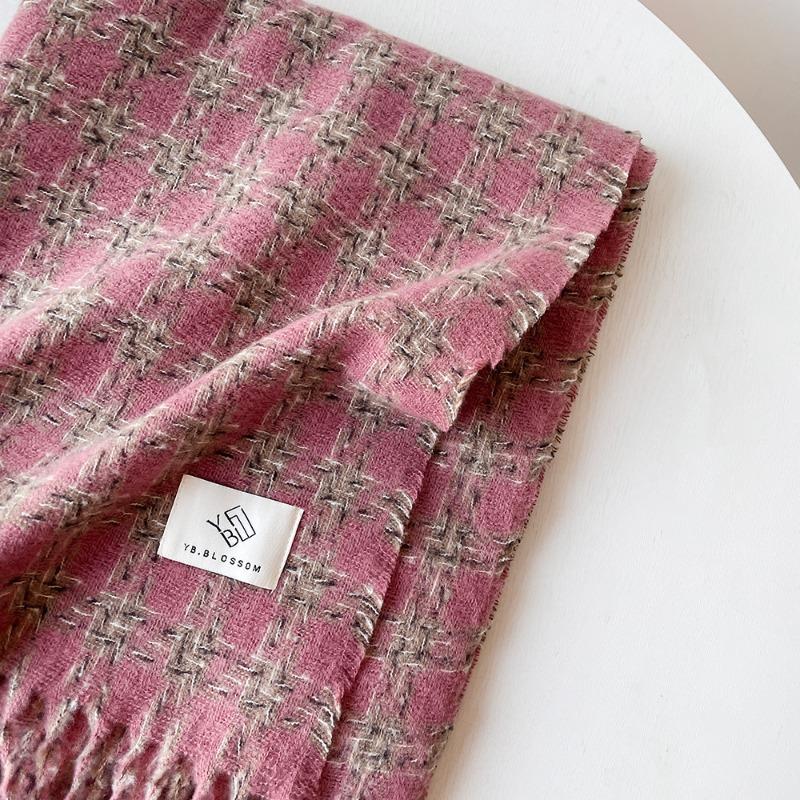 Circle Yarn Thousand Birds Shawl Scarf Women's Winter Premium Atmosphere Black Scarf Shawl