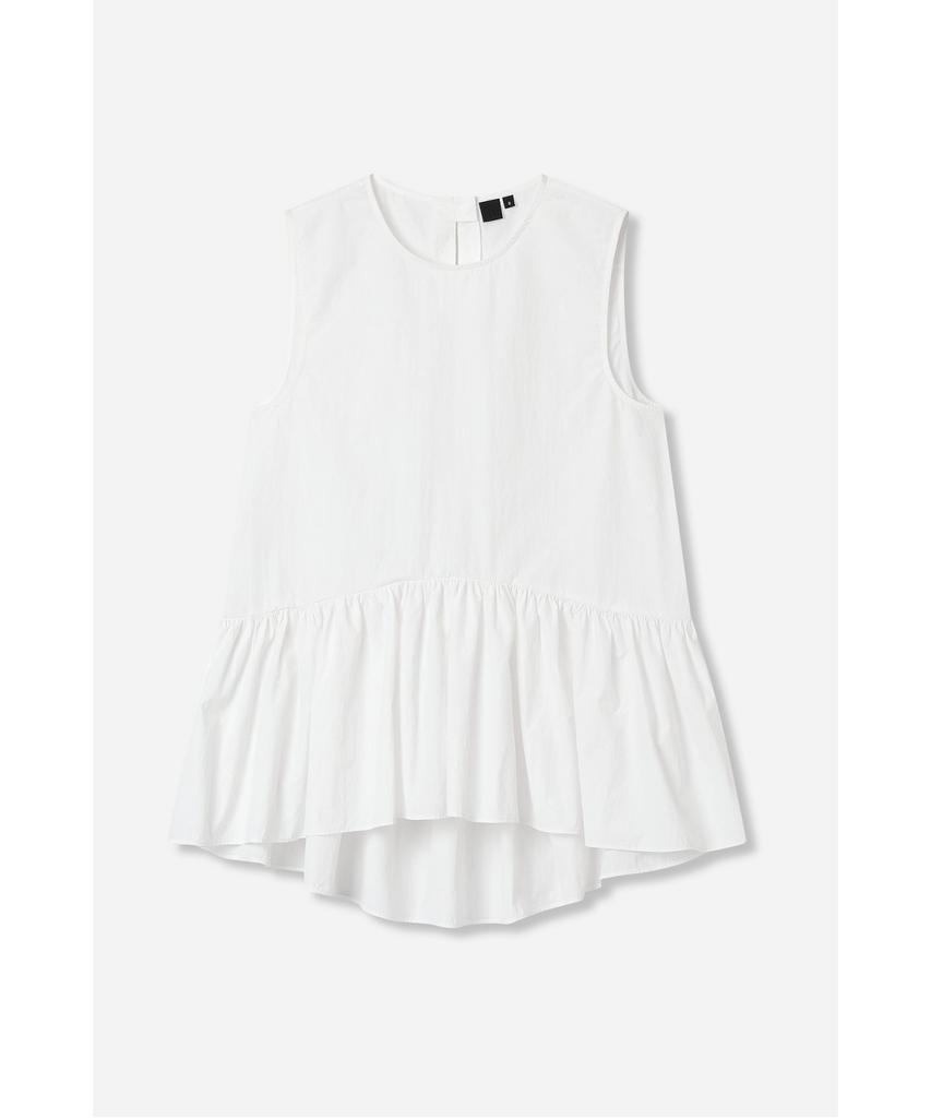 Jaa [Jaah] Sleeveless Peplum Blouse_White