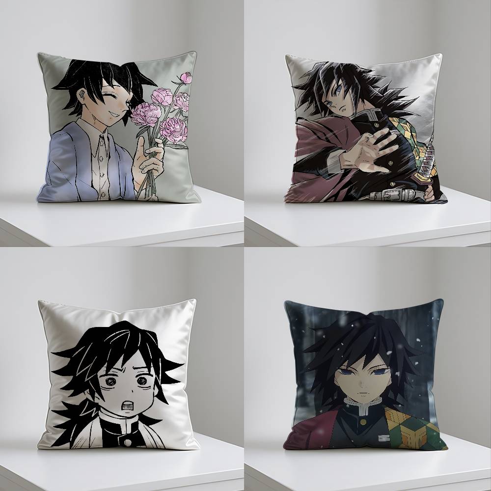 TTomiokas Giyuus Case Plush Fabric Soft Pillowcase Double Sided Print Cushion Cover Household Gifts