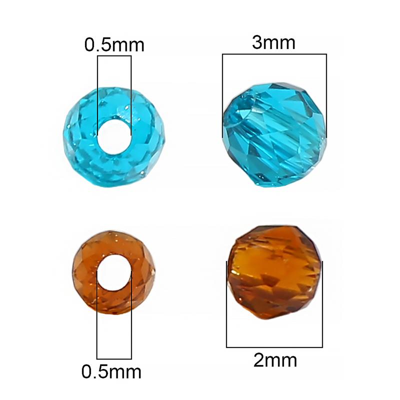 125/195 bucăți margele de sticlă de cristal gradient multicolore mărgele distanțare libere pentru bricolaj, colier, brățări, bijuterii