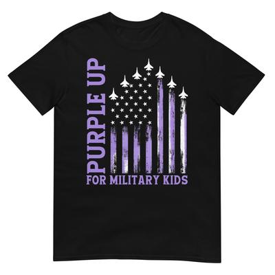 Purple Up For Military Kids Usa Flag Military Child Month Tshirt