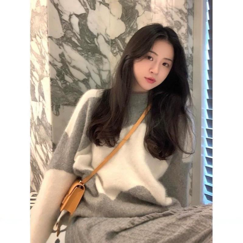 

Уютный вязаный свитер в стиле колор-блок - Универсальная верхняя одежда для осенних и зимних поездок на работу Extra Large серый