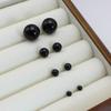 4mm 6mm 8mm 14mm Black Round Ball Imitation Pearl Stud Earring for Women Simple Temperament Ear Jewelry Christmas Day Girl