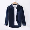 Camping Spring Summer Linen White Long-Sleeved Shirt, Men's Cotton&Linen Shirt, Business Casual, Comfortable Loose Blouson