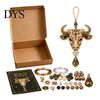 Creative Art Project for Students 12 Zodiac Beaded Ornament DIY Kit, Constellation Pendant Making Craft Set Unique Theme Keychain Bag Decor, Handmade
