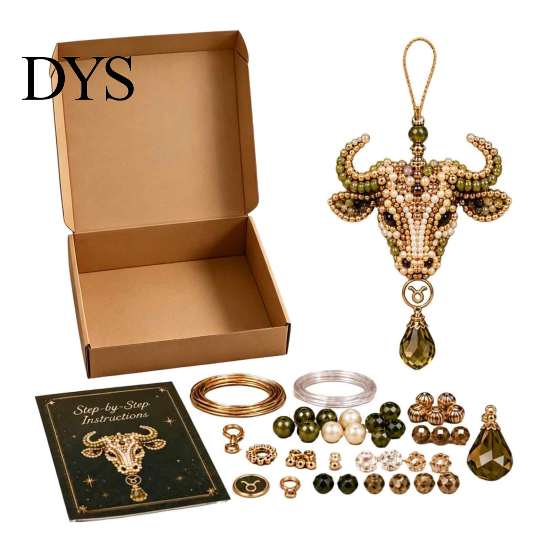 Creative Art Project for Students 12 Zodiac Beaded Ornament DIY Kit, Constellation Pendant Making Craft Set Unique Theme Keychain Bag Decor, Handmade