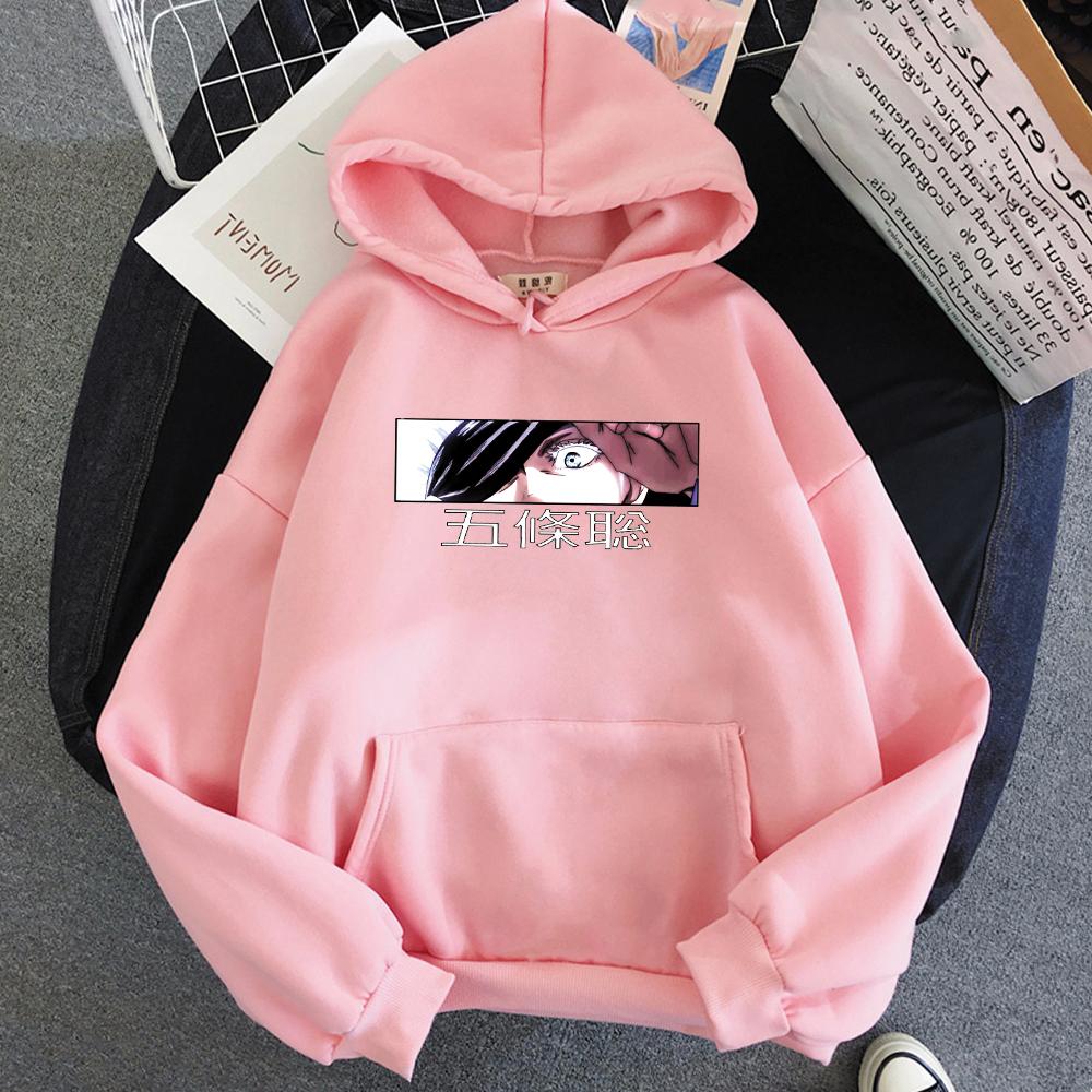 Jujutsu Kaisen Satoru Gojo Eyes Print Graphic Hoodies Oversized Hooded Sweatshirt Long Sleeves Cotton Hoodie Men Women Clothes