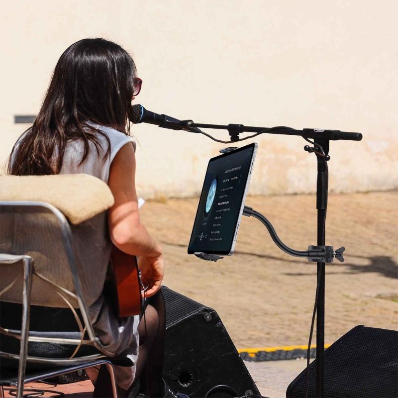 360 Degree Rotating Mobile Phone Clamp/Magnetic Holder Gooseneck Bracket for Cellphone Tablet Exercise Bike Phone Mount