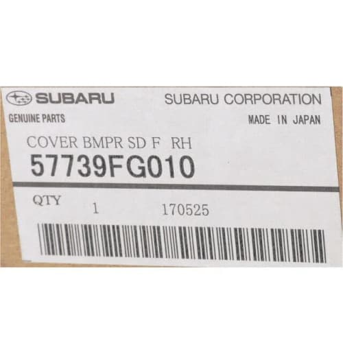 Subaru 57739FG010 Cover (Front Bumper, Right) 1 Pack