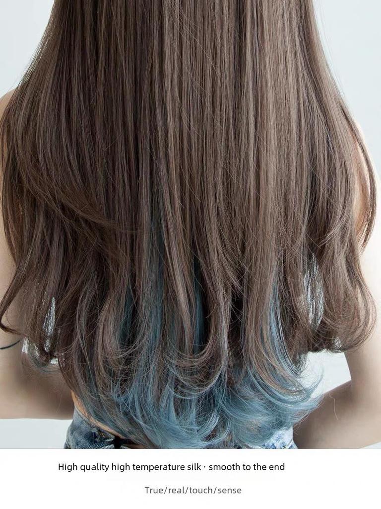 Dámská dlouhá kudrnatá paruka s přirozenými melíry a stylem hruškového květu