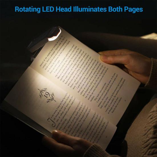 Book Reading Light Rechargeable Brightness Adjustable USB Charge Clip Book Light for Dormitory