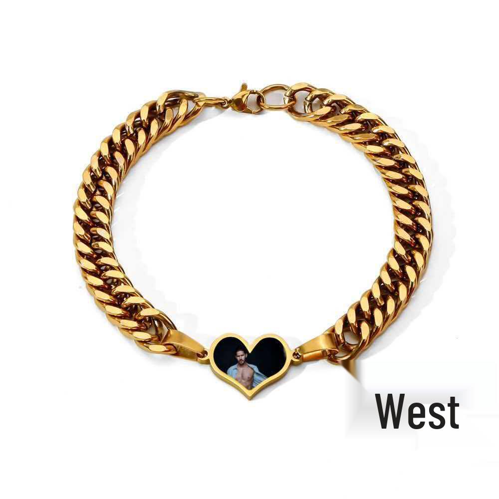 Personalized Color-Changing Stainless Steel Necklace for Men & Women - Custom Photo Christmas Souvenir