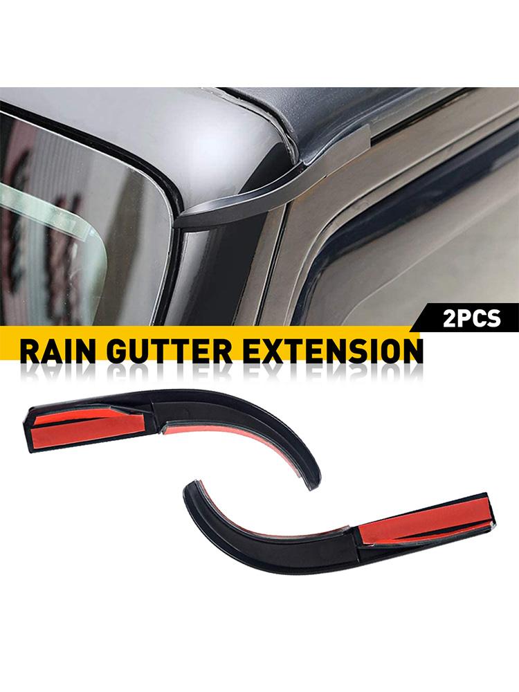 

2Pcs Car Hardtop Rain Diverters Drip Rail Extension Rain Gutter For Jeep Wrangler JK 2007-2018 ABS Channel Slot Gutter чорний
