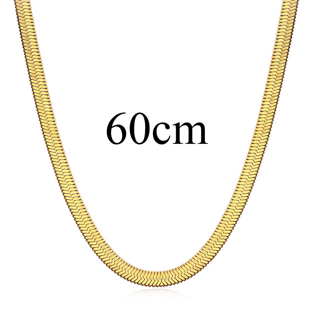 4MM Titanium Staal Platte Slangengraat Ketting Choker Ketting