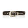 Fashion Women Wide Glitter Belt Golden Rhinestone Buckle Full Eyelet Design Western Style Waist Belt for Jeans Pants Dresses